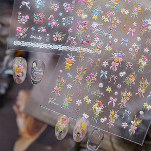 Pegatinas <span class=keywords><strong>de</strong></span> <span class=keywords><strong>Uñas</strong></span> con Tema <span class=keywords><strong>de</strong></span> Flores <span class=keywords><strong>de</strong></span> Encaje para Primavera y Verano, Hojas <span class=keywords><strong>de</strong></span> <span class=keywords><strong>Loto</strong></span> Huecas, Flores Florecientes, Adhesivos Autoadhesivos para <span class=keywords><strong>Uñas</strong></span>, Decoraciones 5D - Product Image 4