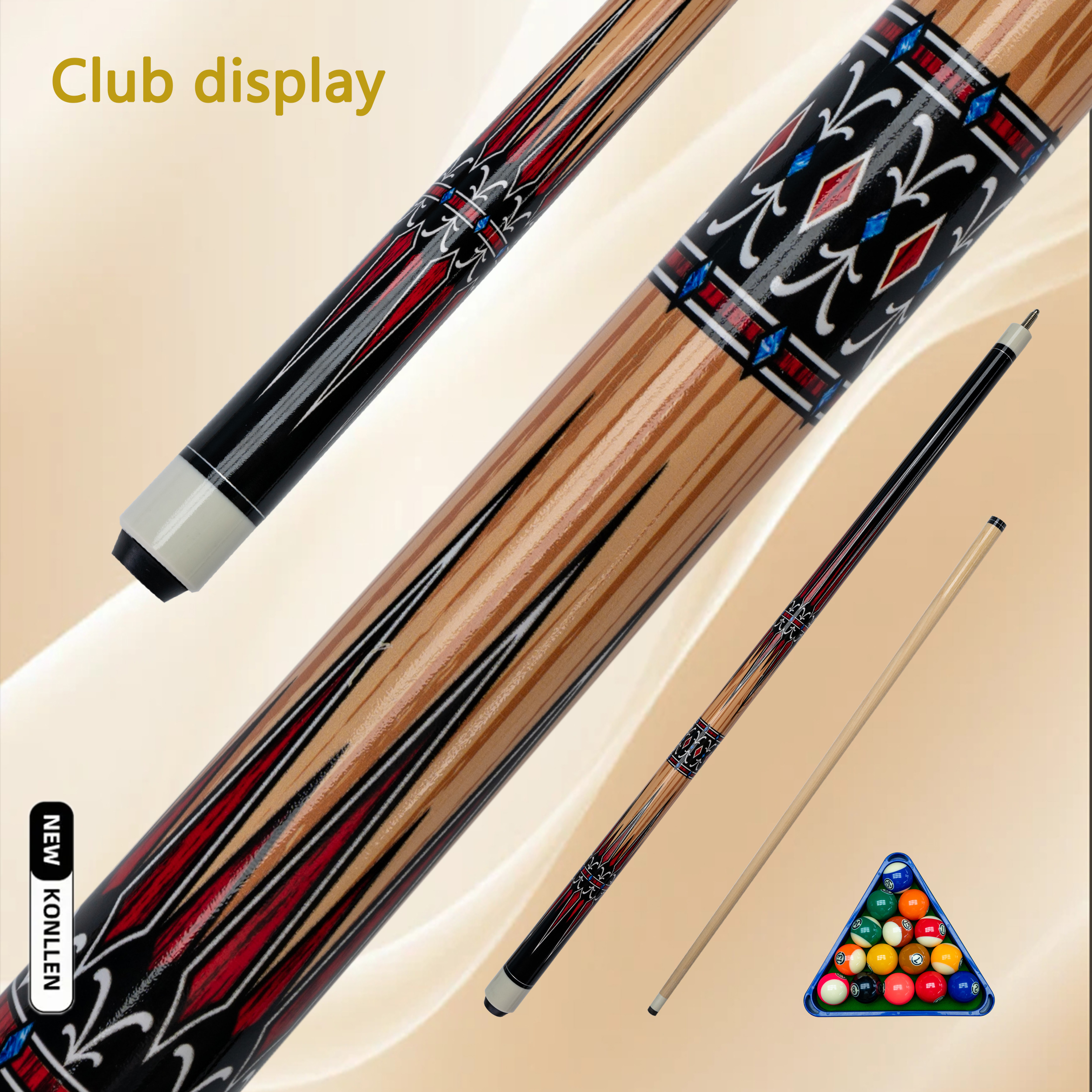 CRICAL Pool Cue Kit - 58 Inch Canadian Maple Billiard Pool Stick And Cleaning Towel 13mm Tip (FK-4