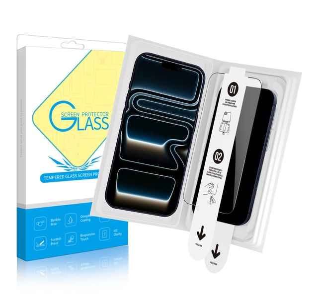 Glass Screen Protector 99% Transparency Super X Phone Tempered Glass Automatic Installation for iPhone 17 16 15 Samsung S26 S25