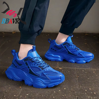 Chaussures de marche tendance grande taille 48 bleues pour homme – Baskets décontractées et mode pour l'extérieur – Nouveauté promotionnelle