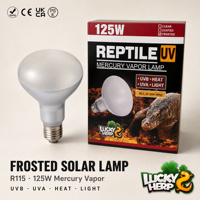 LuckyHerp JX-SL125R115FR Lampe à vapeur de mercure auto-alimentée givrée 125W UVB/UVA en verre écologique pour reptiles