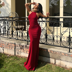 Vestido de Gala Largo hasta el Suelo para Mujer, Cintura Natural, Otoño 2025, Sin Mangas, Ribete de Piel Sintética, Ecológico, Transpirable, Elegante y Vintage - Product Image 6