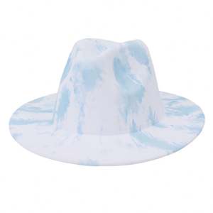Chapeau cloche ajustable en organza tie-dye coloré X1670 avec large bord et ruban et cordon pour les voyages en extérieur et un style décontracté - Product Image 6