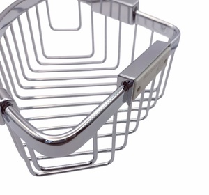 Cesta de almacenamiento moderna para baño de Hotel, estante de esquina montado en la pared de latón para ducha, Material metálico - Product Image 3