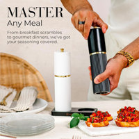 Ensemble moulin à sel et à poivre en bois FLYWOD, broyeur céramique réglable, moulin manuel rechargeable avec support pour cuisine et restaurant