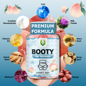 OEM ODM Custom Herbal Booty Gummies Designed for Women Peach Flavor Gummies Faster Glute Gain Boost Energy with Vitamin D3 - Product Image 3