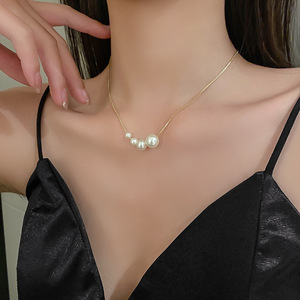 Kalung Mutiara Mewah Gaya Retro Vintage Prancis, Liontin Batu Opal Bunga, Kalung Manik-Manik untuk Wanita - Product Image 6