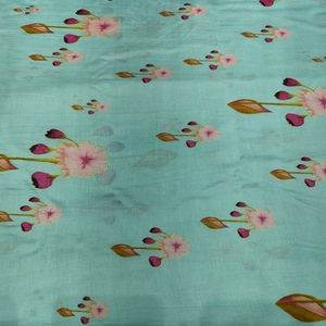 Tissu en Soie Poly Raw Bleue Douce et Luxueuse, Léger et Respirant, à Motif Géométrique Abstrait, pour Kurta Femme et Textile de Maison - Product Image 5