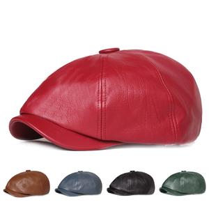 Béret unisexe en cuir PU, casquette de <span class=keywords><strong>marin</strong></span>, chapeau de mode pour homme et <span class=keywords><strong>femme</strong></span> - Product Image 2