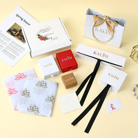 Boîte à bijoux portable A1 avec tiroir pour personnalisation de logo et identité de boutique, étui cadeau rigide en carton à fermeture magnétique
