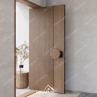 Porte extérieure en bois insonorisée antivol avec insert en verre pour porte d'entrée extérieure de sécurité d'entrée principale de maison de villa