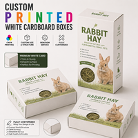 Boîte en carton blanc rigide et durable, personnalisée, en carton ivoire épaissi 400 g/m², pour l'emballage de foin pour lapins