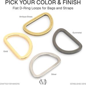 D Rings <b>Purse</b> Loop Flat Metal D Ring Heavy Duty Findings For Craft Bag Belt Pack PTDF - Product Image 5