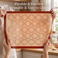 Tapis de cuisson en silicone platine 300*400*0.7mm avec marquages pour biscuits, résistant à la chaleur, réutilisable, personnalisé en usine pour boulangerie domestique