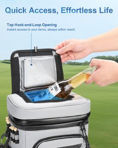 14-Can Expandable Soft Insulated <b>Cooler</b> Bag with Tees Holder <b>for</b> Camping Outdoor Golf Cart Push Cart Golf <b>Cooler</b> Bag - Product Image 3