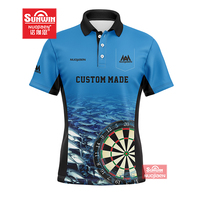 Camisa de dardos personalizada para hombre, Jersey de Polo de dardos con cremallera, camisa de Club de dardos de alta calidad, diseños que se ofrecen por sublimación, 5 días