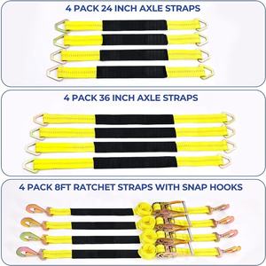 Tali Pengikat Ratchet Polyester Heavy Duty untuk Pengangkut Mobil dengan Pengait Snap untuk Trailer - Product Image 2