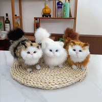 Simuliertes Katzen-Plüschtier Miaomiao mit Geräuscheffekt, Lebensechte Katzen-Plüschfigur, Heimdekoration, Kuschelkissen, Sofadeko, Waschbar