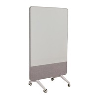 Tableau blanc magnétique double face sur pied mobile, écran de séparation insonorisé pour réunions de bureau et enseignement