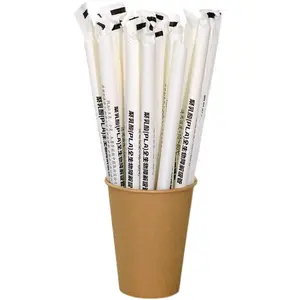 Biodegradable PLA Drink Straws Disposable PLA Straw with wrap paper