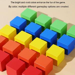 Giá Tốt Nhất 50Pcs 2.5Cm Màu Gỗ Log Cube Khối Xây Dựng Thiết Lập Giáo Dục Học Tập Mô Hình Đồ Chơi Cho Trẻ Em Để Chơi - Product Image 3