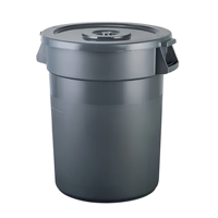 Poubelle ronde de 120L/180L/200L avec couvercle, bac à déchets robuste et durable pour une utilisation intérieure et extérieure