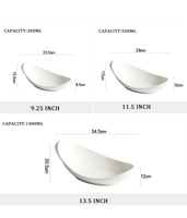 Assiette à dîner irrégulière en céramique blanche pour restaurant, mariage, fête, usage domestique - Vaisselle en gros pour café, hôtel et cantine