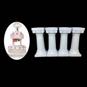 4 unids/set columna <span class=keywords><strong>romana</strong></span> blanca pilares griegos soporte para pasteles Fondant soporte molde decoración boda decoración herramientas para hornear - Product Image 3