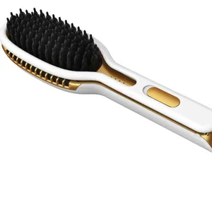 Profissional personalizado 2-em 1 ferramentas de estilo elétrico alisador de cabelo pente aquecido styling escova