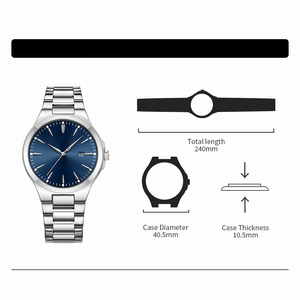 Slim quartz men's <b>watch</b> with <b>pearl</b> dial and comfortable steel strap. - Product Image 5