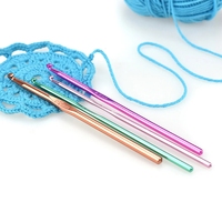 Aiguilles à tricoter en aluminium, ensemble de Crochet en métal, Crochet, pull, bricolage, artisanat, fil, aiguille à coudre, outils de couture, couleurs variées, 14 pièces