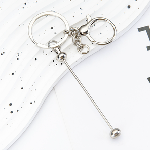 4-farbiger bemalter Metall-Schlüsselanhänger zum Selbermachen mit Perlen, Klemmverschluss und Schlaufe - Product Image 5