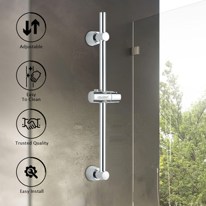 Juego de Barra Deslizante para Ducha de Acero Inoxidable de 60 cm de Altura con Soporte Ajustable para Ducha, Cabezal de Ducha y Manguera de Ducha de 1.5 m - Product Image 3