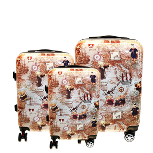 Set di Valigie di Lusso a 3 Pezzi, Resistenti e Semplici, Essenziali per Viaggi in Aeroporto, in Materiale PC Rigido, Logo Personalizzato, Ruote Girevoli, Antifurto - Product Image 4