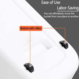 Seau de gros pliable à grande capacité avec doubles poignées, peu encombrant, pour le stockage d'eau et le rangement des balais - Product Image 3