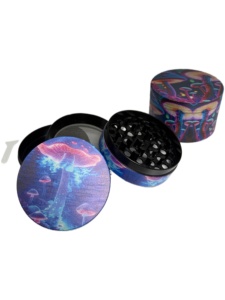 Round Zinc Alloy Manual Modern <b>Herb</b> <b>Grinder</b> 63mm with Full Printed Art Design for Accessory - Product Image 3