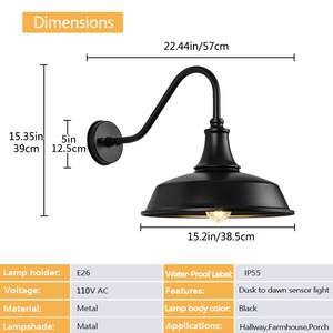 <span class=keywords><strong>Lampe</strong></span> murale LED rétro américaine pour extérieur, étanche, en acier inoxydable, pour jardin, couloir, entrée, porte, allée, balcon, <span class=keywords><strong>lampe</strong></span> d'entrée - Product Image 6