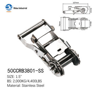 Boucle de fixation HIDEA pour sangle d'arrimage, accessoires nautiques de qualité marine, 1" 2" MAX. Boucle à cliquet en acier inoxydable BS 6 600 lb - Product Image 6
