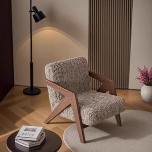 Set di Divani e Poltrone in Legno Massello Neo-Cinese e Mid-Century, Moderno con Imbottitura in Tessuto per <span class=keywords><strong>B</strong></span>&<span class=keywords><strong>B</strong></span>/Hotel, Soggiorno e Reception - Product Image 2