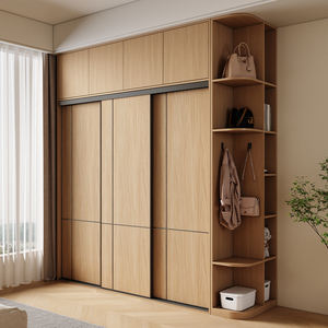 Appartamento progetto impiallacciatura <span class=keywords><strong>armadio</strong></span> in legno con porte scorrevoli <span class=keywords><strong>armadio</strong></span> per i vestiti organizzazione - Product Image 1