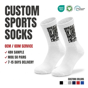 Chaussettes de sport respirantes pour hommes avec logo personnalisé, en coton peigné côtelé, pour la randonnée, certifiées OEKO-TEX 100 - Product Image 1