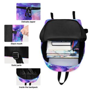 Colorful Purple Watercolor Custom Print Logo 2-Piece Children's Schoolbag Student Girl Boy <b>Backpack</b> Set With Lunch Box - Product Image 5