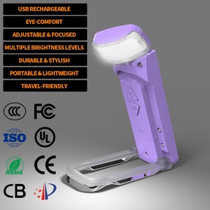 Luces de Lectura LED Púrpuras Recargables, Plegables, Ecológicas, Fáciles de Instalar, Resistentes al Agua, Duraderas, con Cambio de Color, Marca EGH - Product Image 1