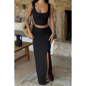 ชุดเสื้อกั๊กสีดำสำหรับผู้หญิง - Product Image 4