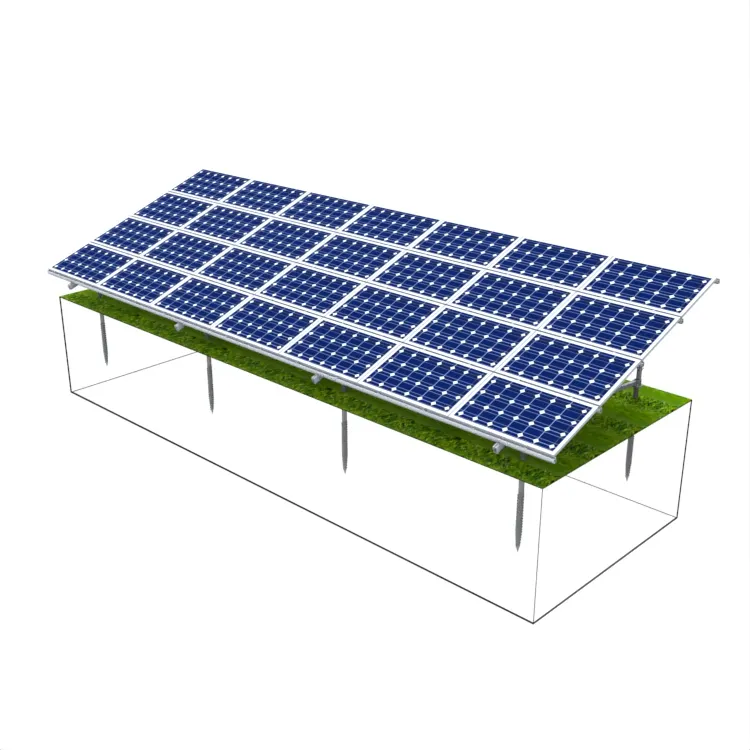 Adjustable Solar Ground Mounting System 50KW Solar Energy Products Aluminum Panel Solar Ground Mount Structure