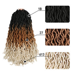 Gros Déesse Faux Locs Cheveux Vente à Chaud <span class=keywords><strong>Crochet</strong></span> Gypsy Locs Cheveux Synthétiques Ombre Pas Cher Bouclés Tresses Serrures Cheveux - Product Image 3