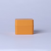 Pots cosmétiques carrés en plastique jaune avec couvercles à vis pour colle à ongles, gel UV, lotion et crème - Tailles 5g/10g/15g/30g/50g