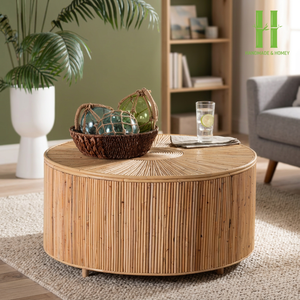 Tables basses en rotin et bois artisanales, incontournables, nouveautés, tables basses uniques, meubles d'appoint du Vietnam - Product Image 1