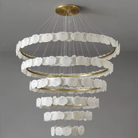 Luminaires suspendus en cascade irréguliers à 5 niveaux en albâtre naturel, style nordique moderne espagnol, minimalistes et artistiques, pour salon et villa