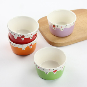 2026 Popular Online Style Ceramic Small Bowl with Underglaze Decoration, Cute Yogurt Bowl, High Temperature Resistant for - Product Image 1